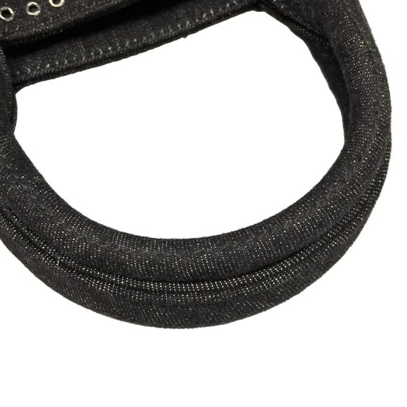 Auth PRADA Canapa BN2439 Black Denim Tote Bag - Picture 8 of 15